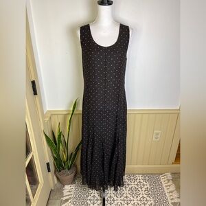 Chico's Black and Gold Polka Dot Maxi Dress
